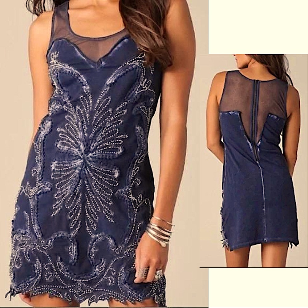 Free People Ice Ice Baby Beaded Dress Size M